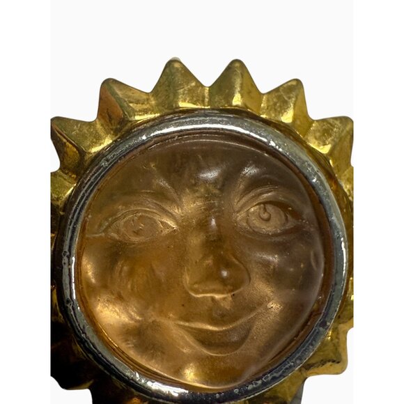 Anne Klein Gold-Tone Smiling Sun Face Earrings Rare - Picture 3 of 9